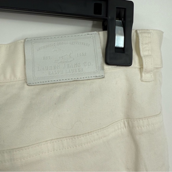 Lauren Jeans Co Ralph Lauren White Pants Womens Size 18W Tapered Leg W/ Zip Hems - Picture 8 of 9